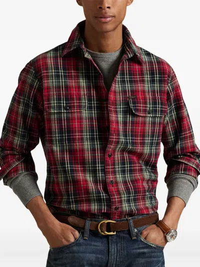 Polo Ralph Lauren Long Sleeve Checkered Sport Shirt In Red