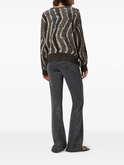 Missoni Boxy Cardigan With Buttons And Wave Pattern In Black