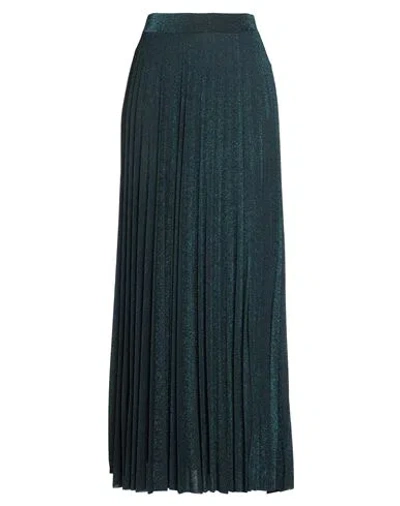 Kaos Woman Maxi Skirt Deep Teal Size 8 Polyester, Viscose, Polyamide, Metallized Polyamide, Elastane In Green