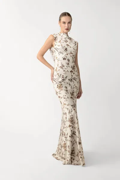 Sau Lee Cali Sleeveless High-neck Crepe Maxi Dress In White