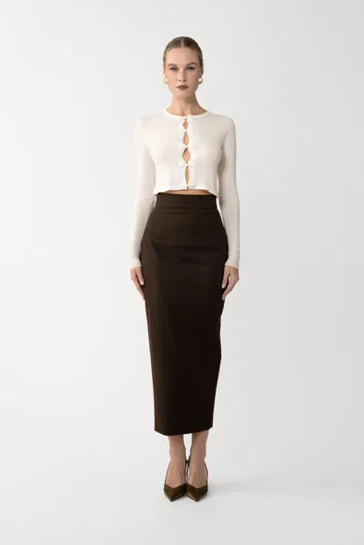 Sau Lee Dominic Knit Cardigan In White