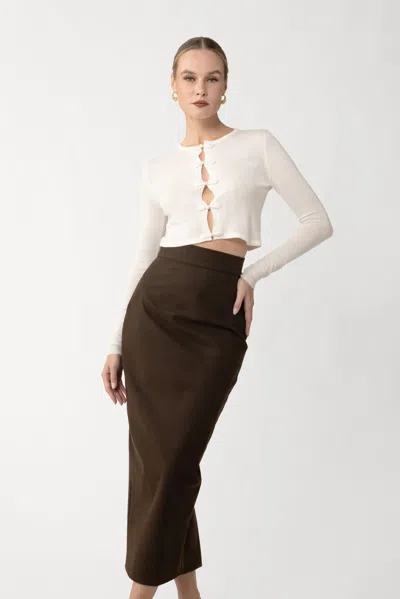 Sau Lee Dominic Knit Cardigan In White