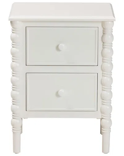 Baxton Studio Malinda Classic 2-drawer End Table With Spindle Legs In White