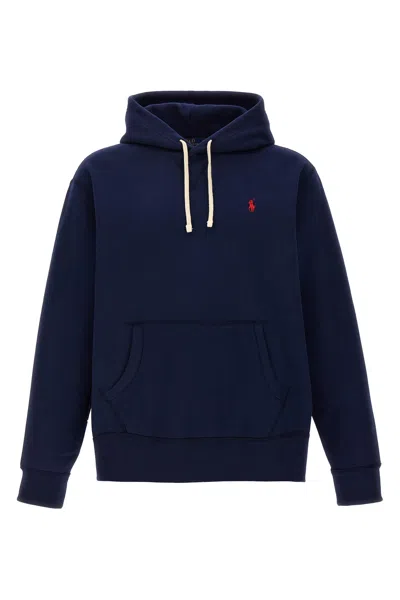 Polo Ralph Lauren Classic Hoodie Sweatshirt With Front Kangaroo Pocket In Blue