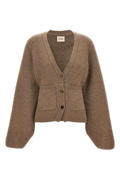 Khaite Womens Barley Scarlet V-neck Cashmere Cardigan In Neutral