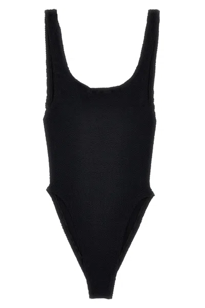 Hunza G Square Neck One-piece Swimsuit With Deep U-back In Black