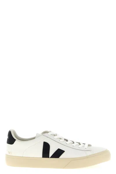 Veja Minimalist White Sneakers With Contrasting Logo In Neutral