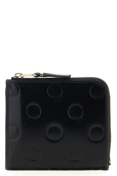 Comme Des Garçons Raised Polka Dot Pattern Wallet In Black