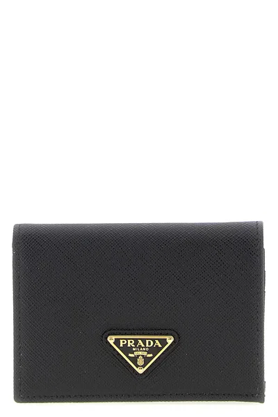 Prada Black Saffiano Leather Small Wallet In Black