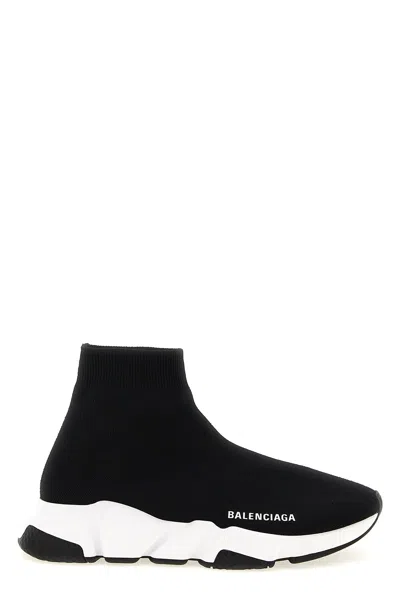 Balenciaga Womens Blk/white Women's Speed Stretch-knit Trainers Eur 36 / 3 Uk In Black