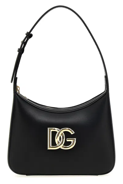 Dolce & Gabbana Leather Tote Bag With Logo Plaque In Black
