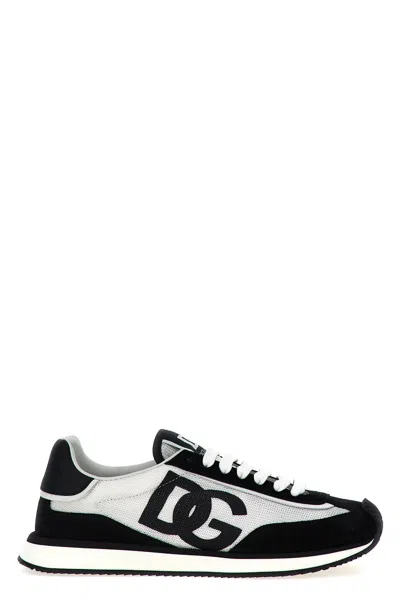 Dolce & Gabbana Men Two-tone Mesh And Suede Dg Aria Sneakers In Multi