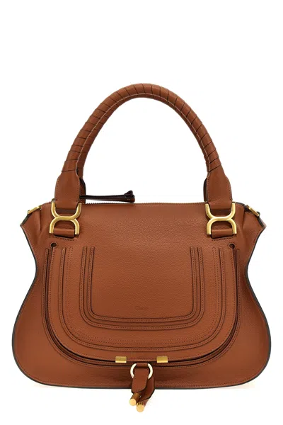 Chloé Small Marcie Leather Shoulder Bag In Brown