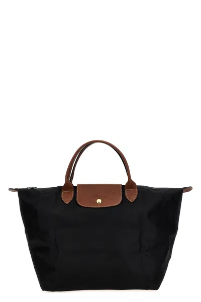 Longchamp Le Pliage Medium Folding Tote Bag In Black