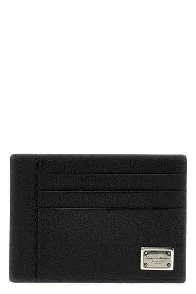 Dolce & Gabbana Black Card Holder With Logo Plaque