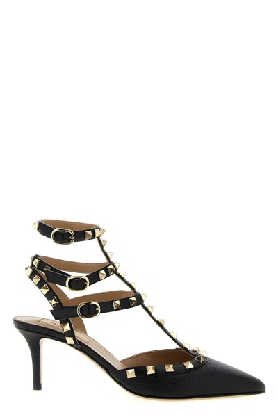 Valentino Garavani Pointed Toe Studded Embellishments Pumps In Black