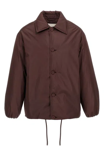 Jil Sander 'collared Drawstring Elasticated Cuffs Jacket' In Brown