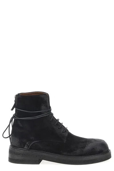 Marsèll Wrap Ankle Round Toe Textured Boots In Black