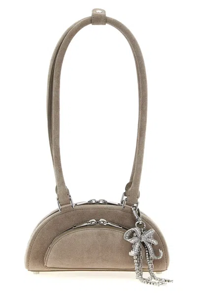 Self-portrait 'suede Mini With Charm' Shoulder Bag In Brown