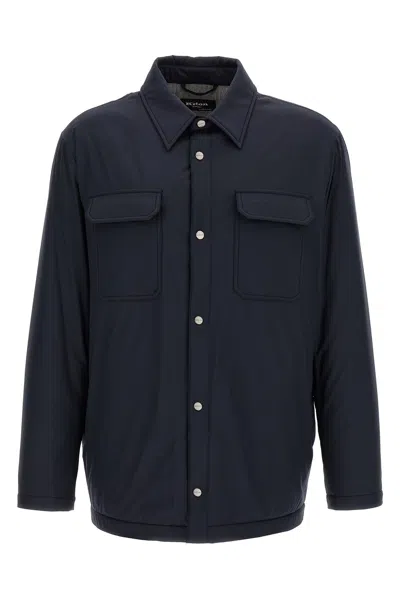 Kiton Overshirt Padded Long Sleeves In Blue