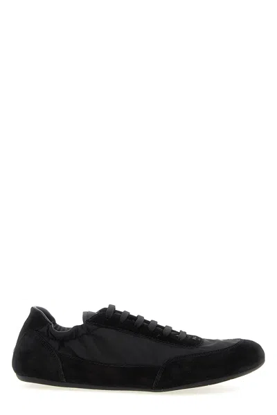 Prada Collapse Re-nylon And Suede Sneakers In Black