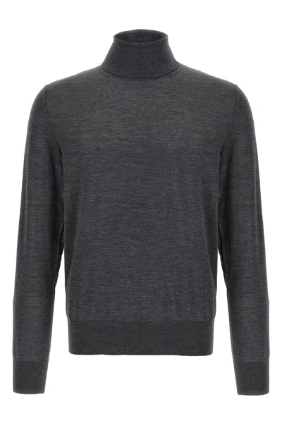 Dsquared2 D2 Turtleneck Sweater In Gray