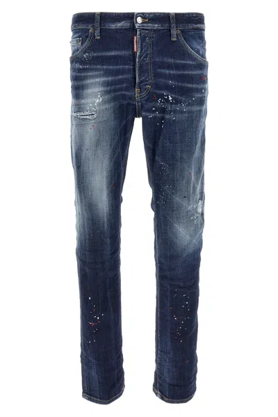 Dsquared2 Slim Fit Distressed Denim Pants In Blue