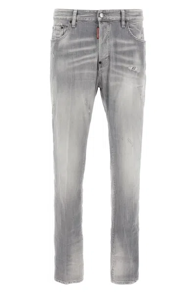 Dsquared2 Dsquared Grey Stretch Denim Skater Jeans In Gray