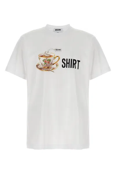 Moschino Crew Neck Graphic Print Short Sleeves In White
