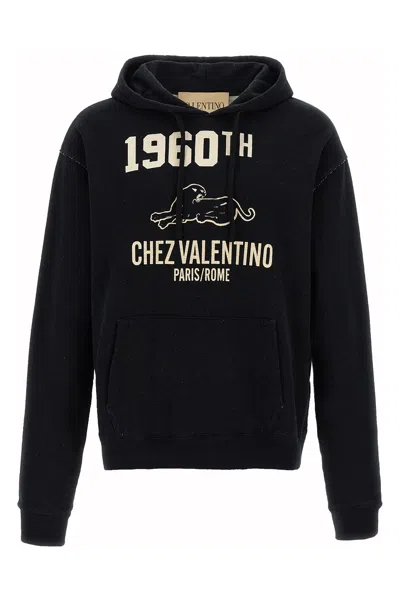 Valentino Garavani Hoodie With Logo Print In Black