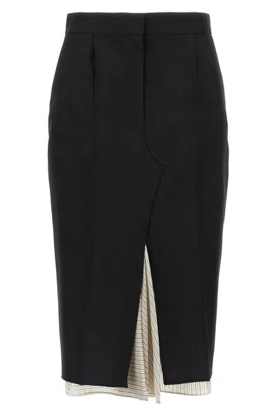 Marni High Waist Asymmetric Pencil Skirt Design In Black