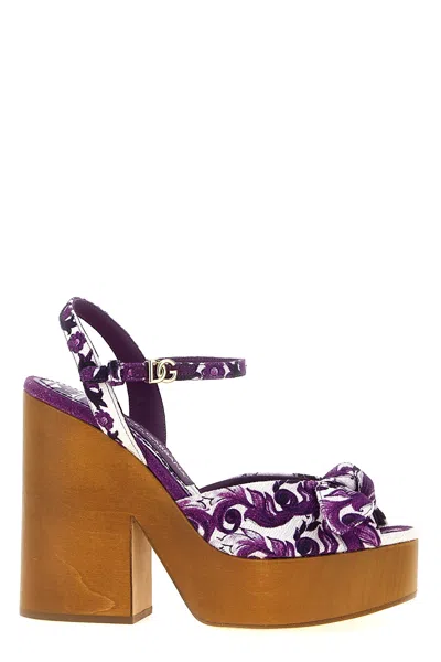 Dolce & Gabbana 'maiolica' Sandals In Purple