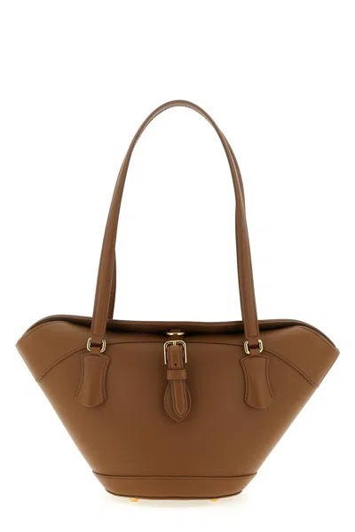 Dolce & Gabbana Brown Shoulder Bag With Two Top Handles And Buckle Closure On The Front In Brown