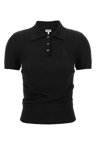 Loewe Logo Polo Shirt In Black
