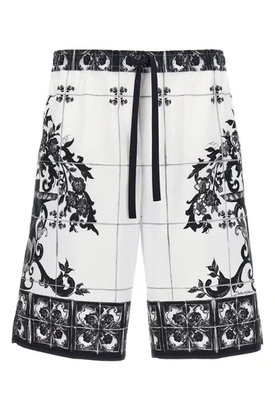 Dolce & Gabbana Majolica-print Poplin Trousers In Multi