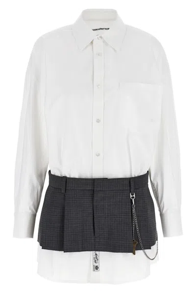 Alexander Wang Pre-styled Mini Shirt Dress In White