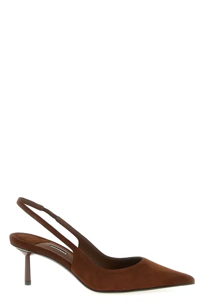 Le Silla 'chic' Kitten Heel Slingback In Brown