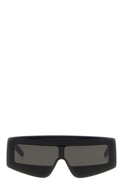 Rick Owens Phleg Rectangular Sunglasses In Black