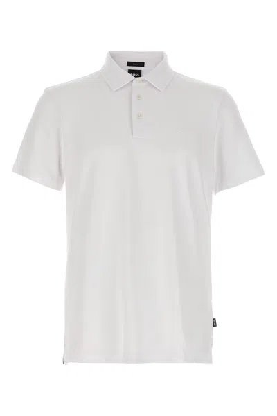 Hugo Boss Regular-fit Polo Shirt In Cotton And Linen In Multi
