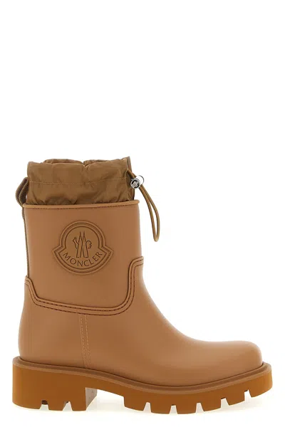 Moncler Ankle-length Waterproof Boots With Drawstring Closure In Brown