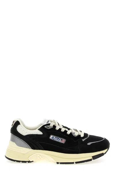Autry Hyperway Sneakers In Black Mesh And Velvet In Black