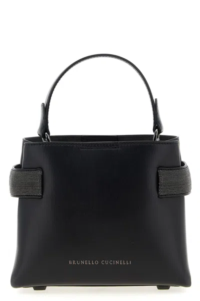 Brunello Cucinelli 'core' Structured Top Handle Handbag In Black