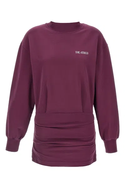 Attico Burgundy Mini Dress In Purple