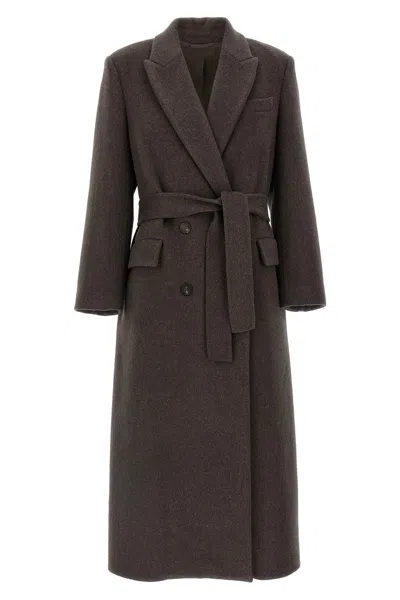 Brunello Cucinelli Brown Wool And Cashmere Coat In Brown