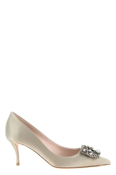 Roger Vivier 'flower Strass' Pumps In Gray
