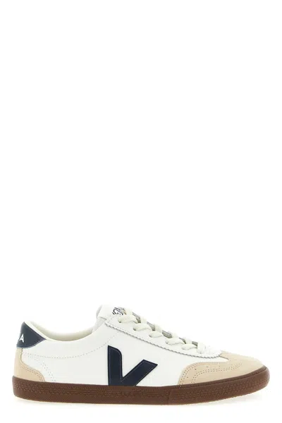 Veja Volley Sneakers With Contrasting Inserts In Brown