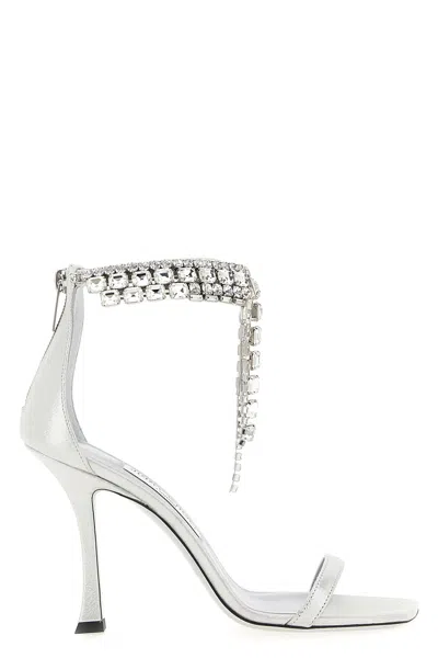 Jimmy Choo 100mm Verity Sandals In Silver