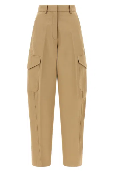 Givenchy Womens Beige Cocoon Straight-leg Cotton-wool Blend Trousers In Brown