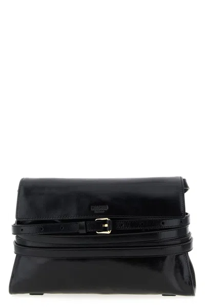 Moschino Tie Me Shoulder Bag In Black
