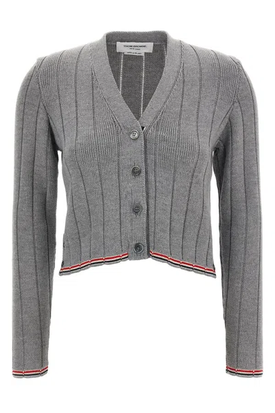 Thom Browne Ladder Full Neede Rib Stitch Cardigan In Multi